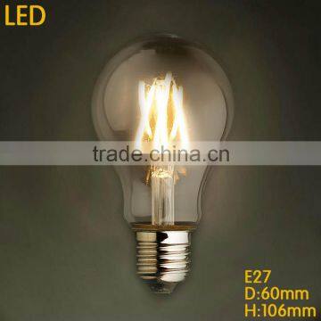 8 Watt A19 Victorian Style 8 Watt Equal 2200k Warm Glow Non-dimmable Amber Tinted Vintage Edison Led Filament Ledfilament Bulb photo-2