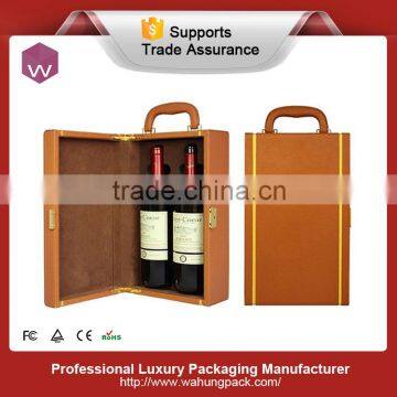 Single leather wine carrier,wine holder PU leather wine box