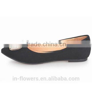 Black Suede Leather Wholesale Woman Flat Shoes 2015 photo-4