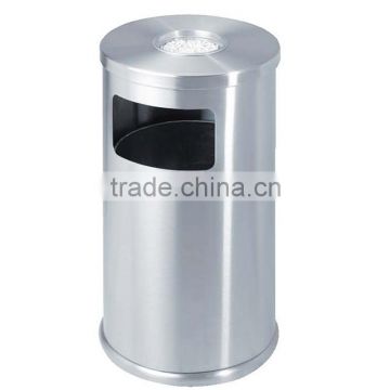 top round stainless steel cover with ashtray side open dustbin                        
                                                                                Supplier's Choice