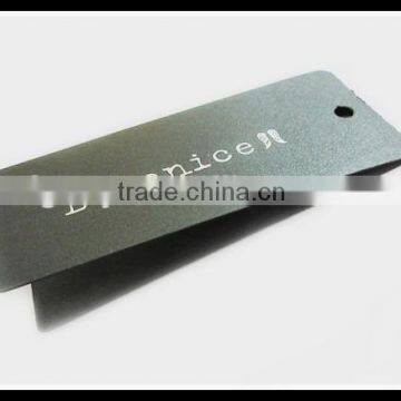 Customized screen printed black handtag for garment/coat