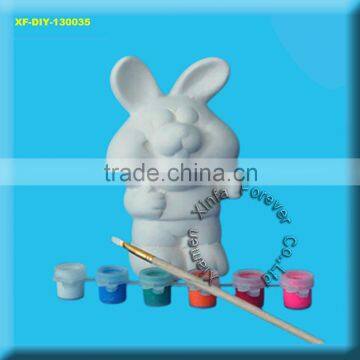 high white rabbit ceramic paint set