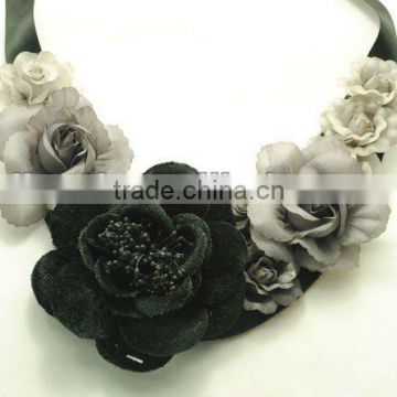 Black and Grey Flower Hairband