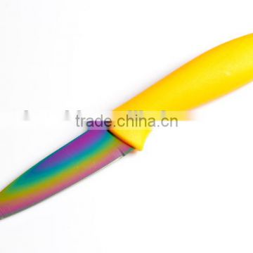 titanium apple peeler knife with colored handle