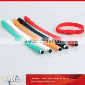 pretty young silicon bracelet stylus pen