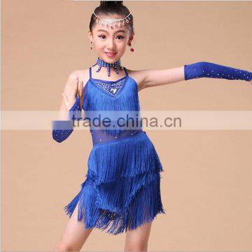 2016 High quality XXL plus size sexy girls latin dance costumes cheap children latin fringe dress on sale