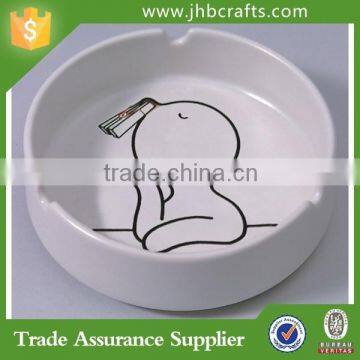 White Oil Painting Pocket Ashtray Home Decoration photo-3