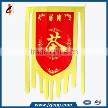 oval shape flag fringes flag custom made flag