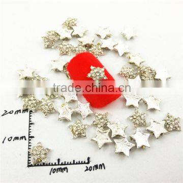 2015 hot handmade full rhinestone star 3d metal nail art design jewelry