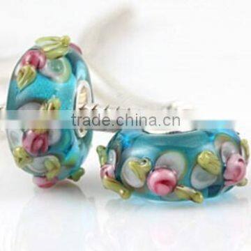 High quality 925 silver top glass beads