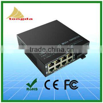 1 Fiber to 8 UTP Unmanaged Optical switch SM 10/100/1000Mbps Dual Fiber Single Mode Fiber Switch Megabit Ethernet Fiber Switch