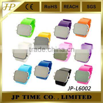 Unisex Fashionable Silicone Sport mixed colorful color Led Mirror Watches