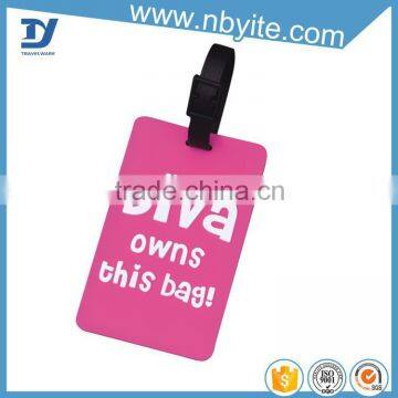 fashion novelty embossed logo trolley tag for luggage