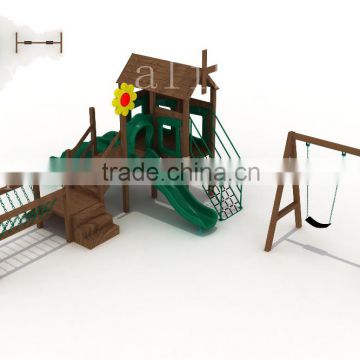 Factory price high quality thick and solid wooden outdoor playground for kids