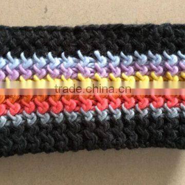 Cute Couple Knitting Soft Chunky Stripes Colorful Head Warmer Fleeced Lining Headband