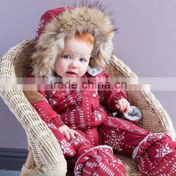 DB1277 dave bella 2014 autumn winter infant clothes baby one-piece baby sleeping wear baby winter romper bosysuit