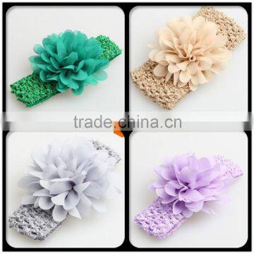 Fashion perfect stylish custom knit headband crochet kids flower hair band