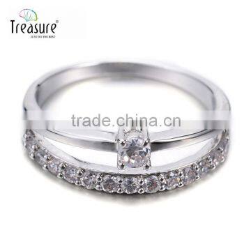 Latest Model Fashion Jewellry Diamond Silver Ring Crystal Jewelry for Girl photo-5