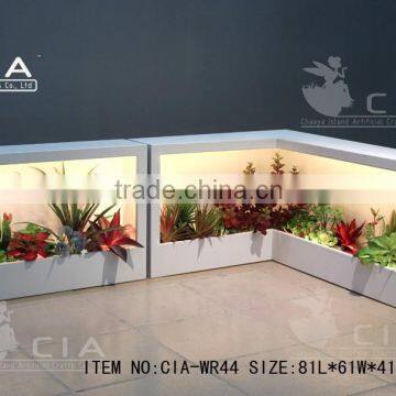 Green Art Preserved Plants Art Framed Artifiical Grass Wall Art With Lights