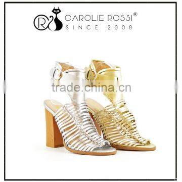 thick mid heel gold wedding sandals dropship wooden sole design