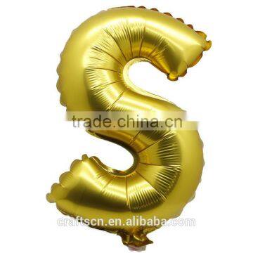 Self sealing alphabet letter design foil balloon