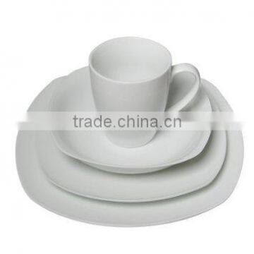 Super white high quality square porcelain tableware set