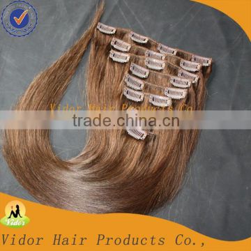 Wholesale 7A Grade 100% virgin remy brazilian clip in human hair extension