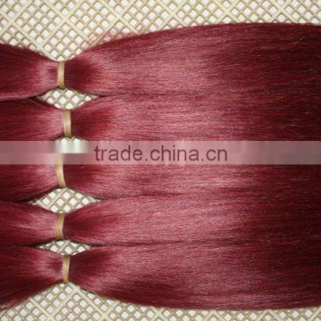 Wine Red 100% Remy Human hair bulk extension Chinese Manufactory