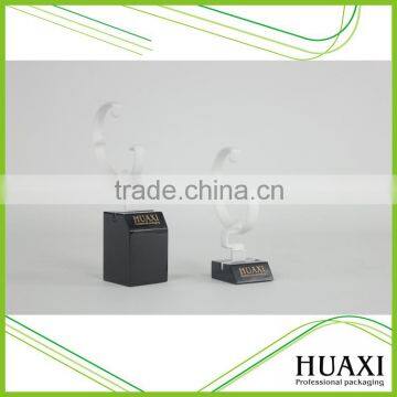 Wooden Black Square Single Watch Display Stand With C Ring photo-2