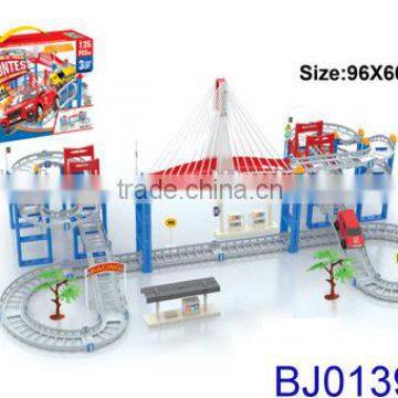 Hot New High Speed Electric Plastic Rail Car Toy Slot Car Set Toy photo-2