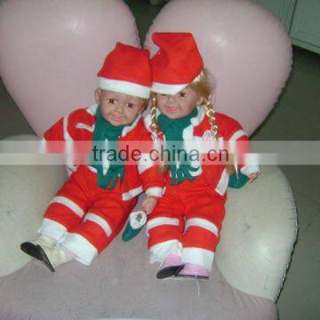 18" music reborn Christmas plastic lover doll for chilrdren with hat&scarf