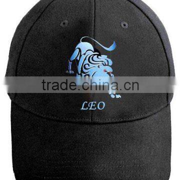 novelty&charming optical fiber flashing leo embroidery baseball cap