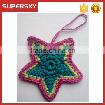 V-743 Merry Christmas Decoration Hand Knit Star Hanging Tree Decoration Knit Christmas Tree Hanging Ornament photo-3