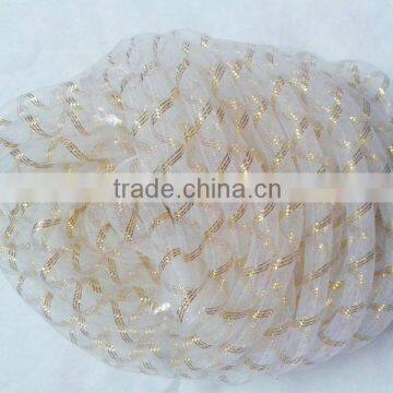 HOT SALE ! 16mm White Nylon Mesh Tube Woven Ribbon for Present Wrapping Decorations