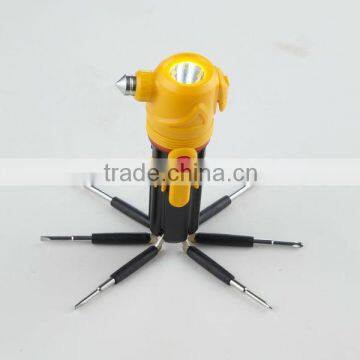 multi-Screwdriver with torch/ car emergency hammer