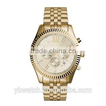 YB hot product all gold watch Quartz watch chronograph wholesale