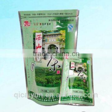 2015 hot selling 250g stand up bag empty tea bag green tea bags