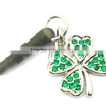 wholesale four leaf clover earphone plug factory,various designs,OEM service,good quality,pass SGS factory audit