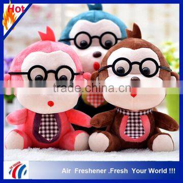 chinese new year plush toy monkey, glasses monkey toy , grasp the machine doll, company activities gift, car pendant