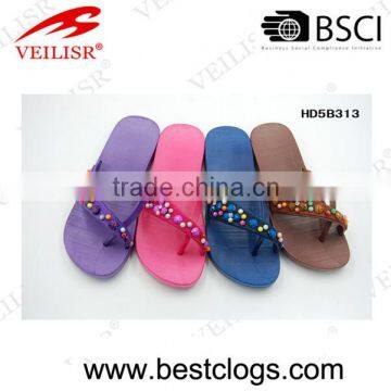 2016 Fashion style Women Flat Heel Outdoor Slippers Jewel Sandals