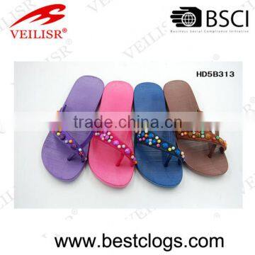 2016 Fashion Style Women Flat Heel Outdoor Slippers Jewel Sandals