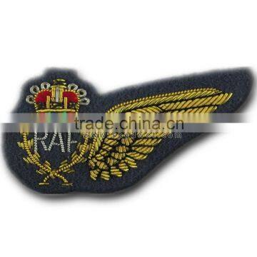 Queens crown brevet weapon systems operator half wing bullion wire embroidered air force branch