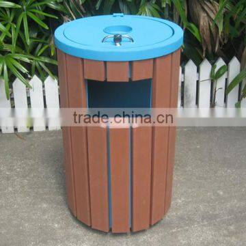 Metal and recycled plastic outdoor street litter bin