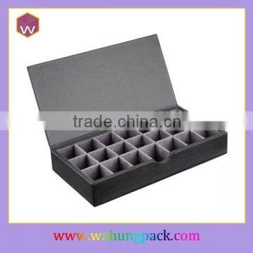 Black Leather Cufflink Box Wholesale Cufflink Packaging Box Custom Design Cufflink Box