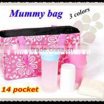 3 colors Retail Baby Diaper Nappy Bag Mummy bag mommy Storage bag Baby infant Organizer pouch