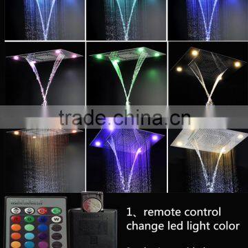 Wholesale Remote Control Led Light Rainfall Waterfall Water Screen Misty 5 Function Shower Head photo-5