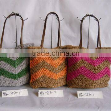 Paper straw crocheting tote bag,beach bag,travelling handbag