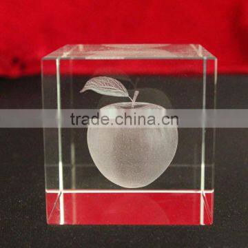 Custom 3d laser crystal paperweight for gifts wholesale