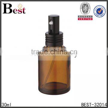 30ml amber glass bottle black aluminum pump glass bottle                        
                                                                                Supplier's Choice