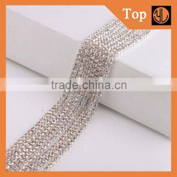 Wholesale glass Crystal rhinestone cup chain for wedding dress